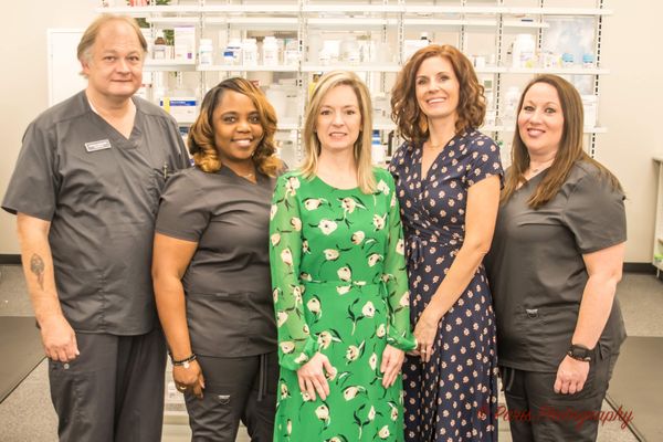 Scotty Sprouse certified technician, Gertie Morris technician, Jenny Sullivant Pharmacist, Rebekah Gray Pharmacist and Jessica Taylor technician.jpg