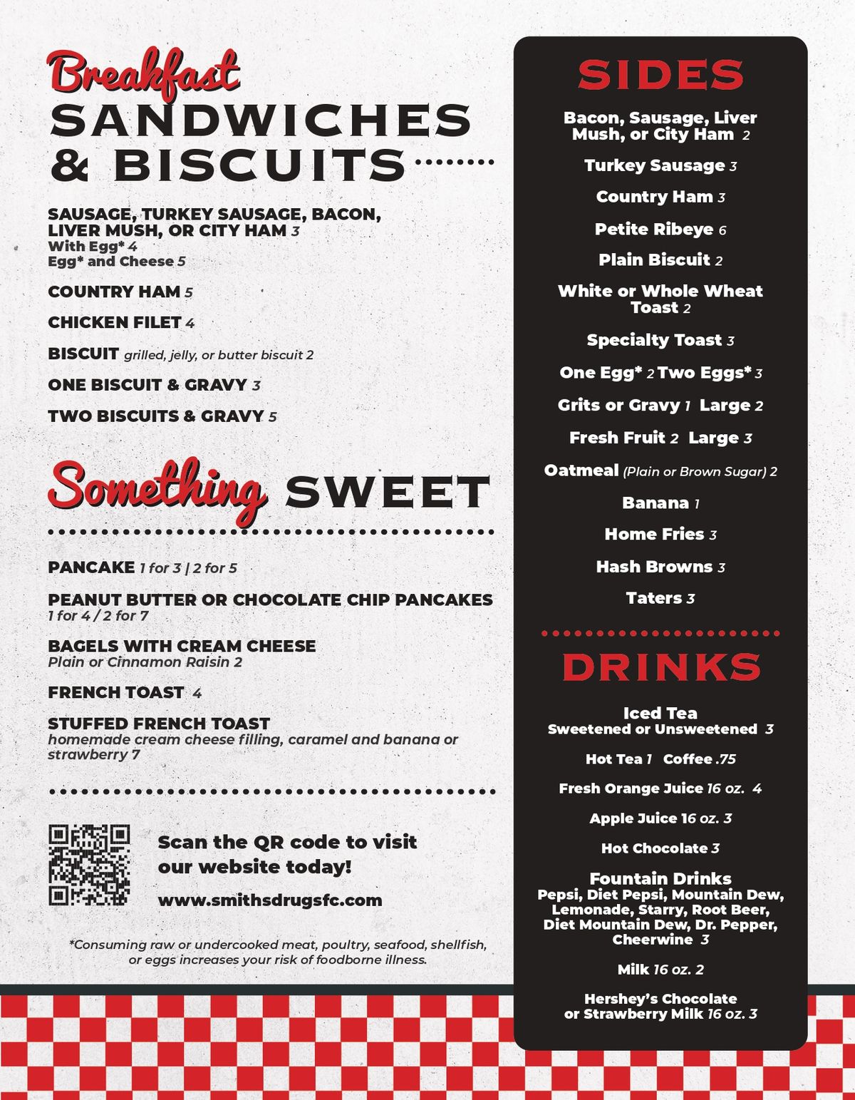 Smith's Drugs Of Forest City Breakfast Menu