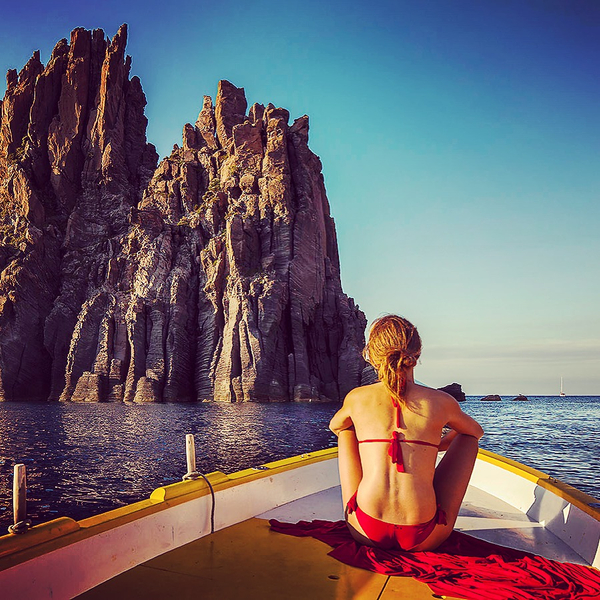 On the boat in the Aeolian Islands