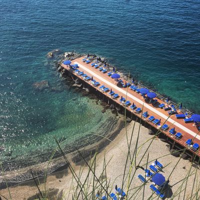 The private beach club of Gio Ponte's Parco dei Principi Sorrento