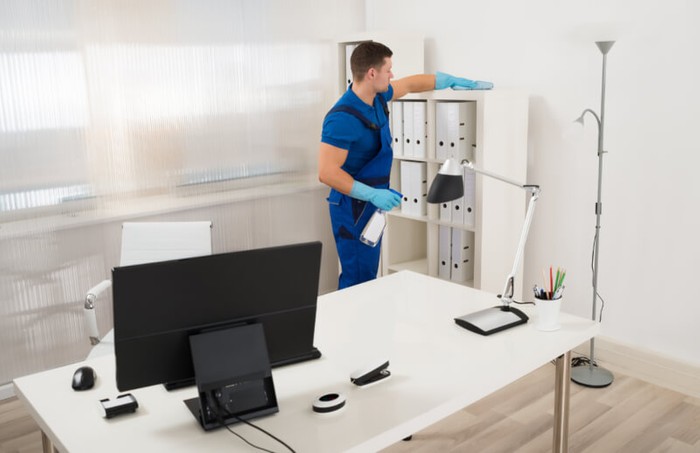 Professionally Cleaning & Disinfecting An Office Area