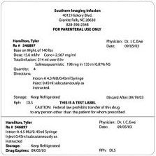 Combo Label with IV Bag/Syringe