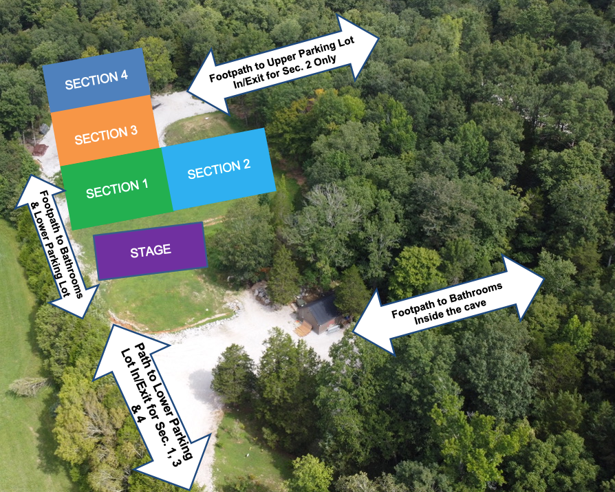Aerial view of The Caverns Above Ground Concert Series Aerial view of The Caverns Above Ground