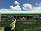 Kids from Austin hop aboard the Roadrunner en route to El Ranchito, a nature immersion camp at Shield Ranch Roadrunner at El Ranchito