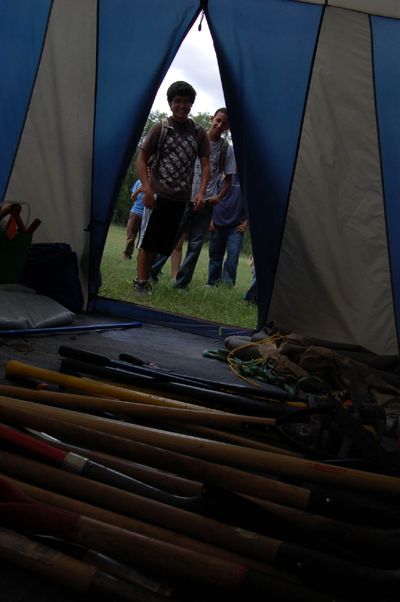Grabbing gear for Conservation work at El Ranchito TOOLS!