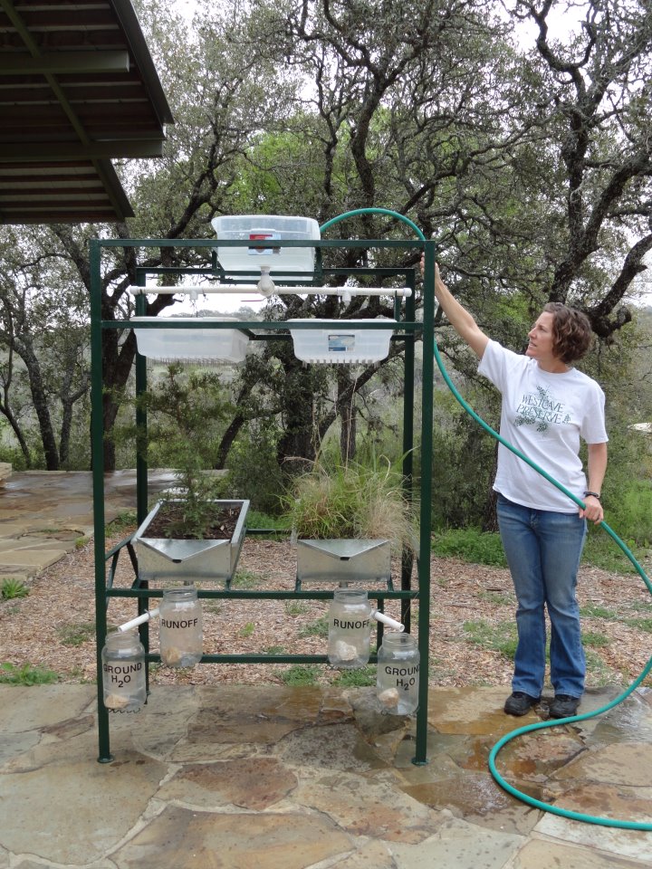 Hydrology Program Activity - students study different groundcovers to determine runoff and groundwater scenarios Rain Machine