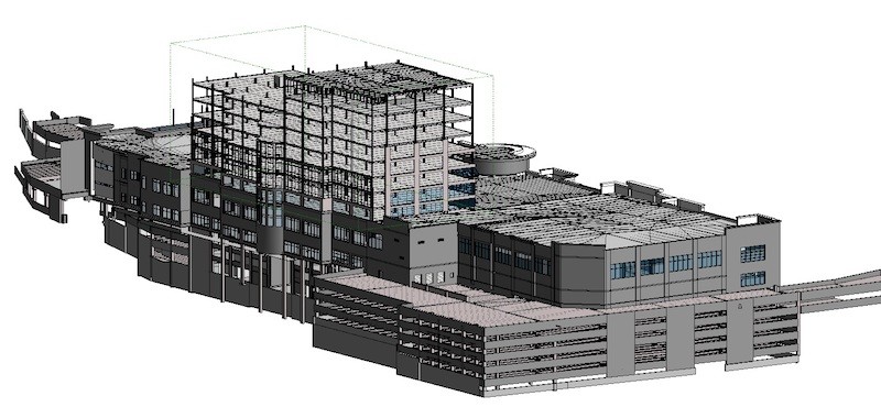 3D BIM model of 15 story building structure for design build project