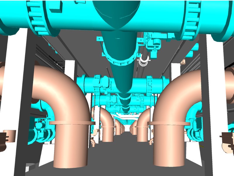 3D Laser Scanning model of main pipe gallery in water treatment facility