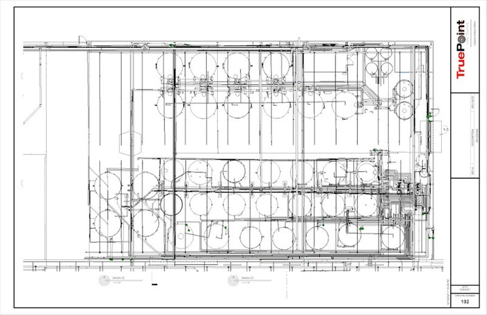 2D floor plan of industrial, automotive & fleet lubricants manufacturing facility