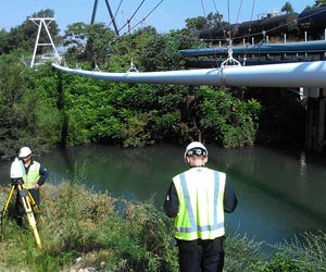 3D Laser Scanning of a Pipeline Located Over a River Using Non-Contact Measuring