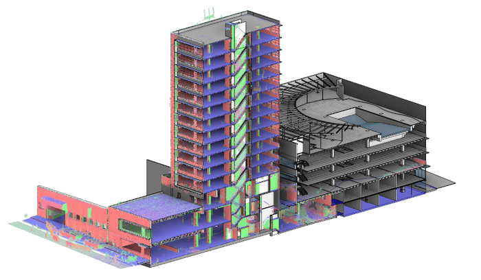 15 story hotel 3D BIM model
