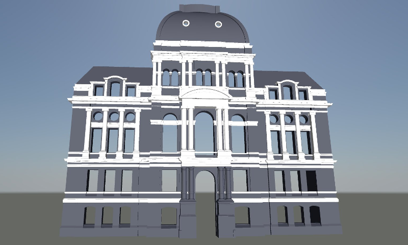 The mesh model helped the client plan for a holiday-themed 3D projection mapping demonstration on the building’s façade.png