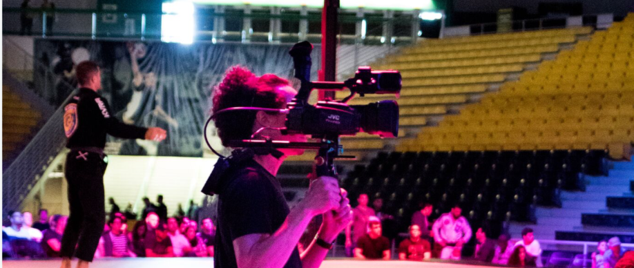 A videographer shooting an event in Los Angeles