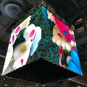 An LED cube display at ComplexCon