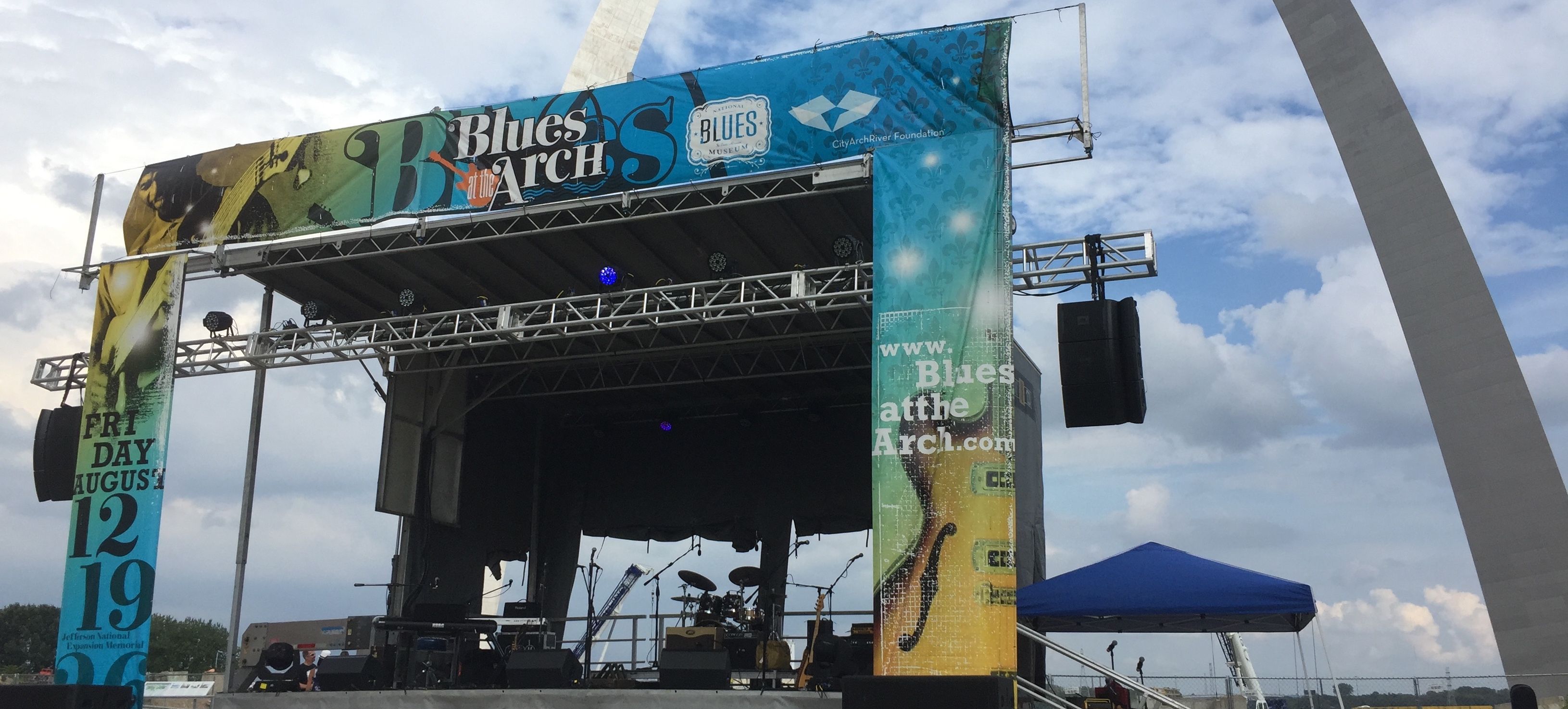 Blues at the Arch Stage in front of the Arch