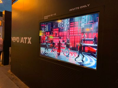 VEVO | ATX Flat-Screen Display with music video displayed on it