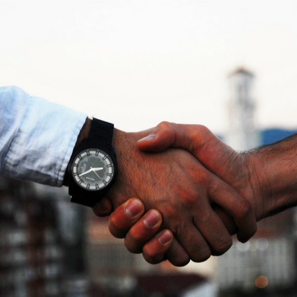 Two men shaking hands