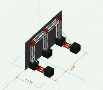 LED Outdoor Wall  Ground Support Drawing