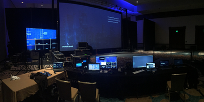Video village at the Emerson Exchange conference