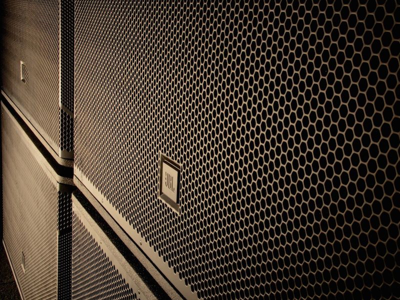 A close-up image of a JBL speaker