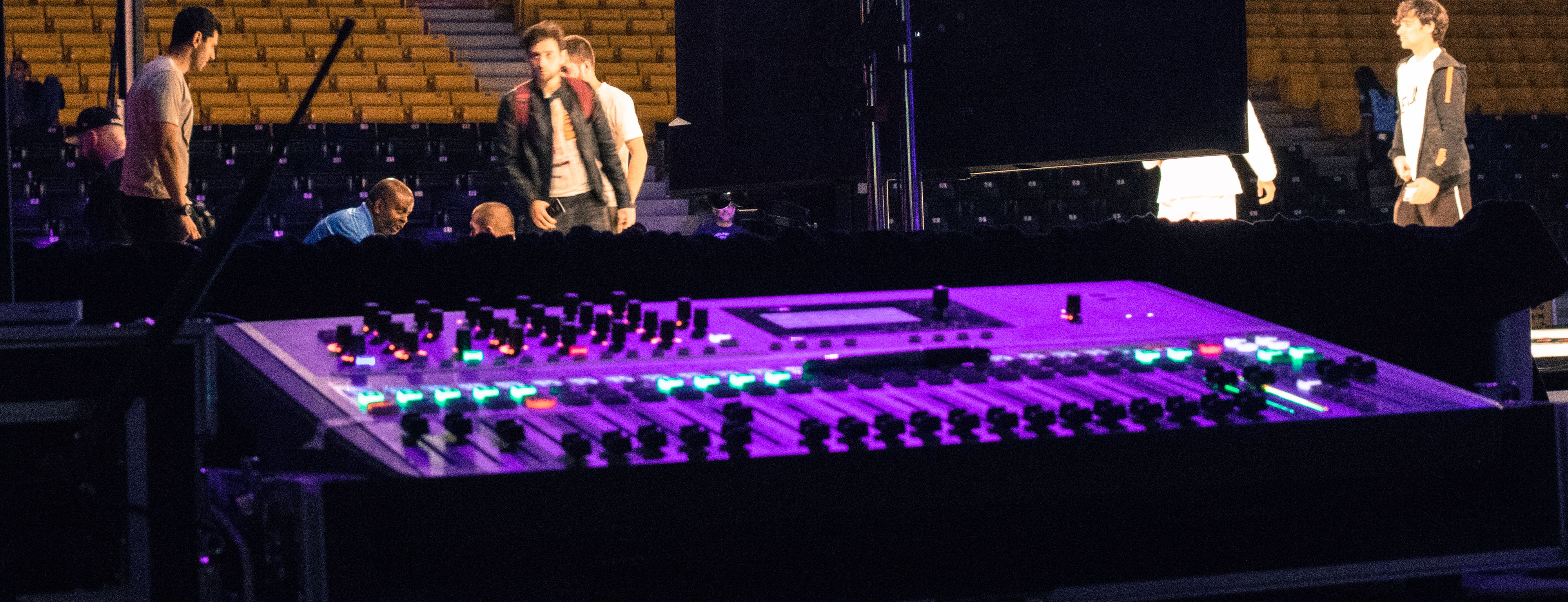 An audio mixer at a Los Angeles event