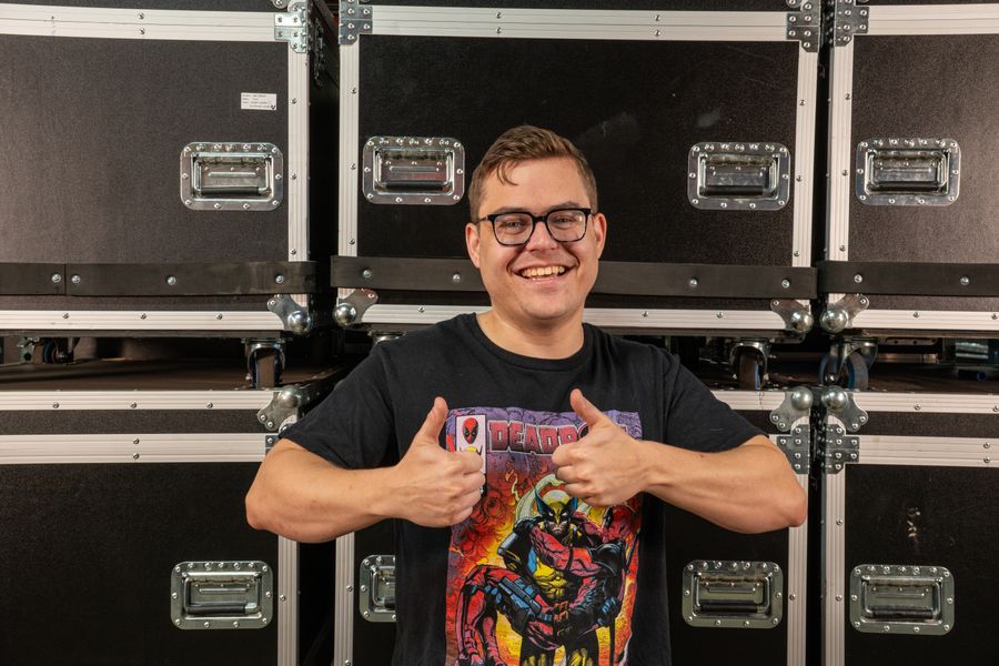Audio Technician and Warehouse Associate Shane Sabourin