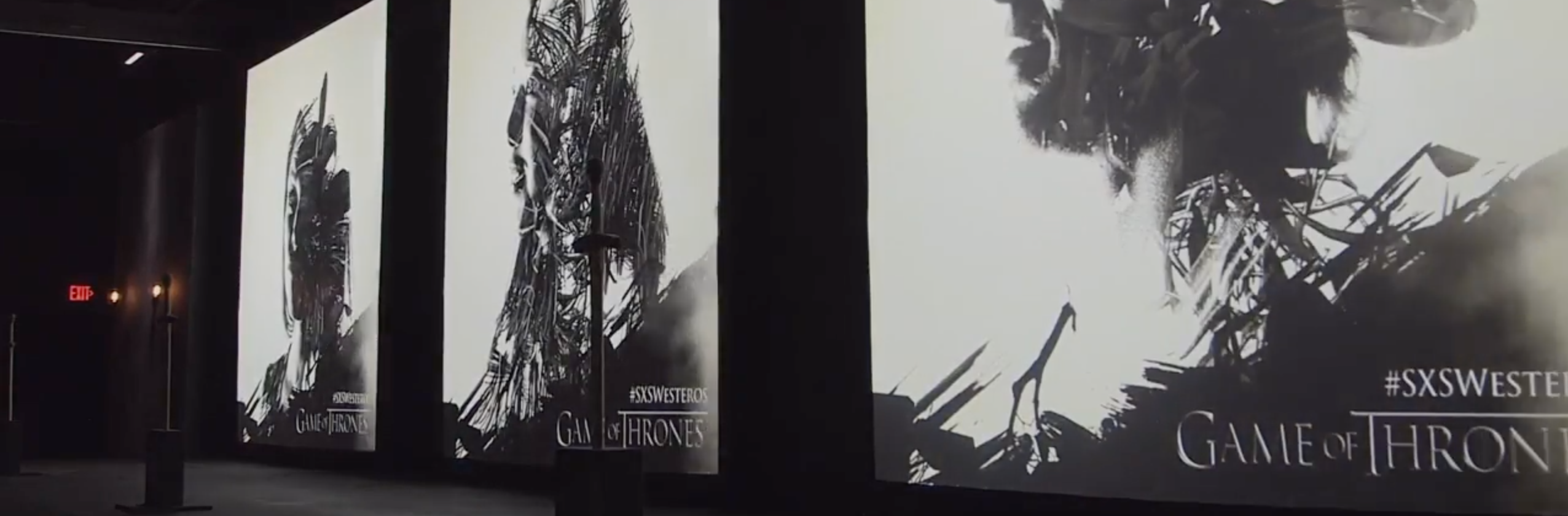 Three-screen projection display at Game of Thrones activation at SXSW