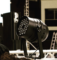 An image of an LED light on a truss