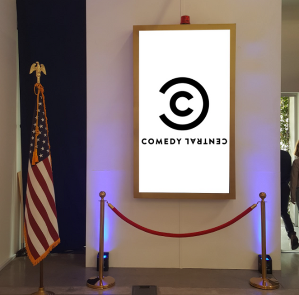 Comedy Central Trade Show Booth Vertical Display