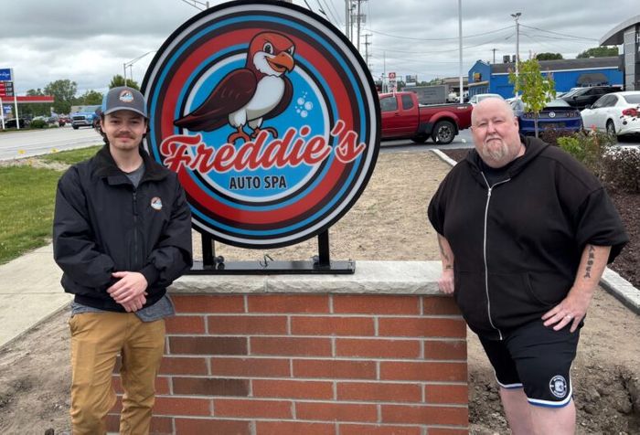 Freddie's Auto Spa management team includes (L-R) Ethan Evans, general manager, and Josh Trehan, store manager. Photo Courtesy of BG Independent Media