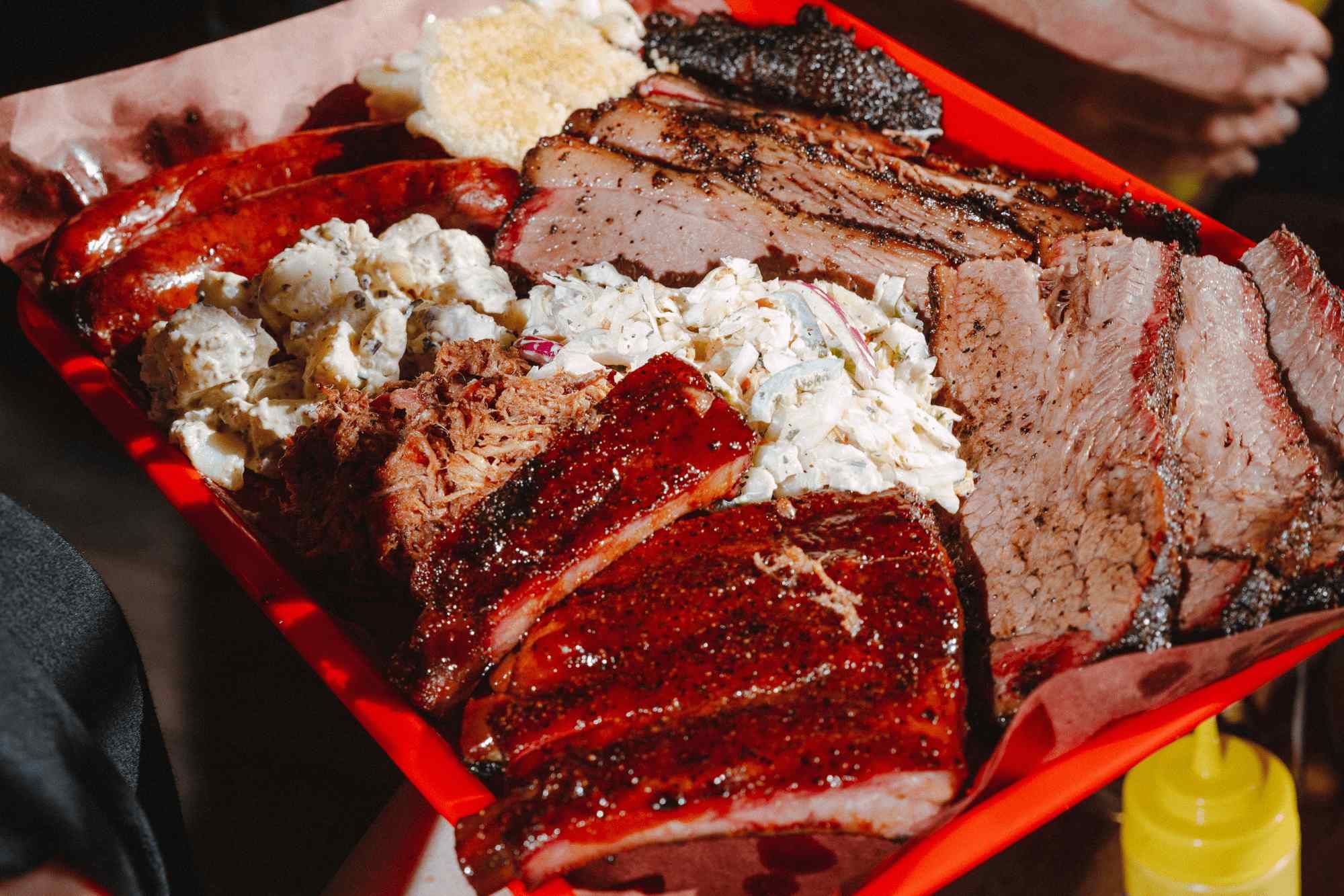 Barbecue spread at Junebug's
