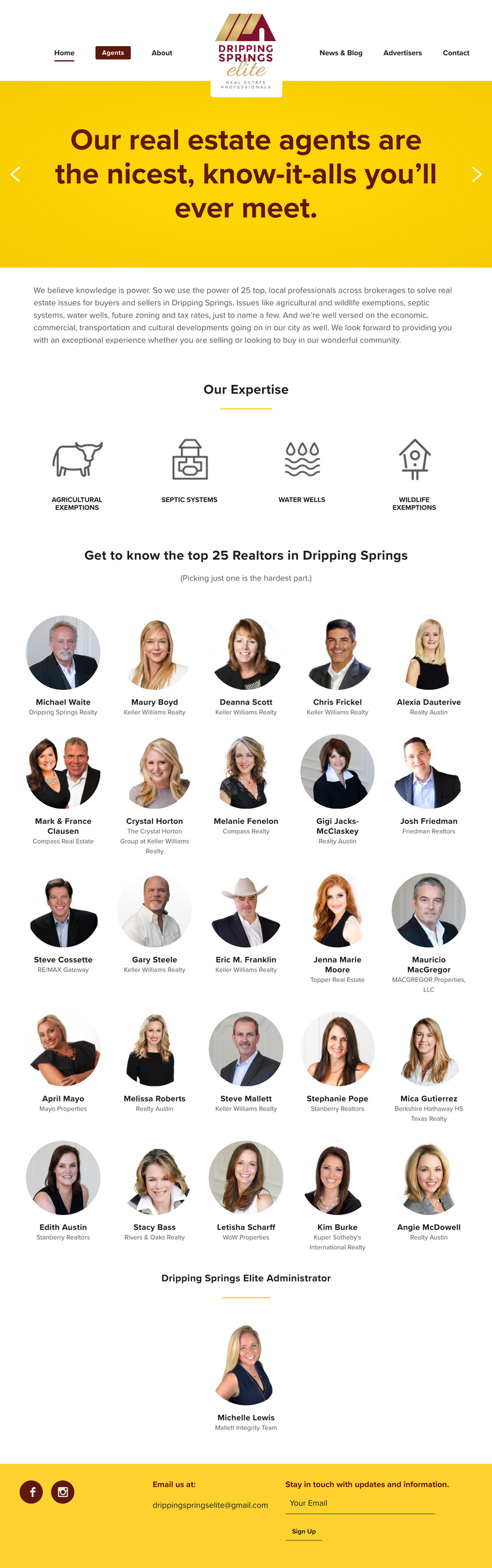 Dripping Springs Elite Realtors website