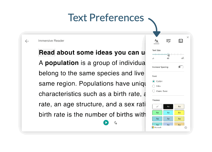 Text Preferences