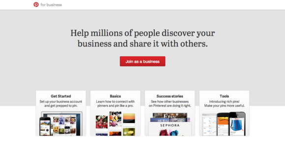 Pinterest for Business web page Pinterest for Business