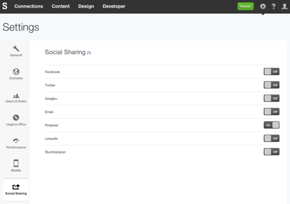 Pinterest Social Sharing settings in SpaceCraft Pinterest Social Sharing settings in SpaceCraft