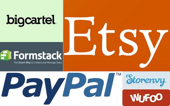 PayPal, Wufoo, Etsy, Storenvy, Formstack.com, Big Cartel logos Ecommerce logos