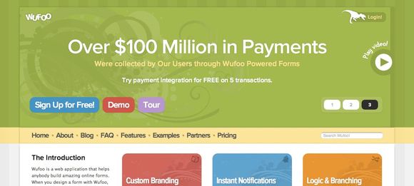 Wufoo home page