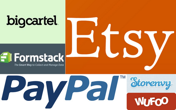 PayPal, Wufoo, Etsy, Storenvy, Formstack.com, Big Cartel logos Ecommerce logos