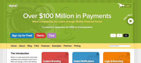 Wufoo home page