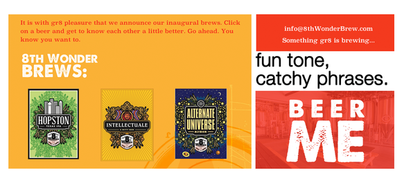 The 8th Wonder Brewery website built with SpaceCraft is a great example of using your website to build your brand personality. The 8th Wonder Brewery website