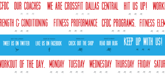 Dallas Crossfit Central website has visually consistent titles for graphics and images. Dallas Crossfit website image titles