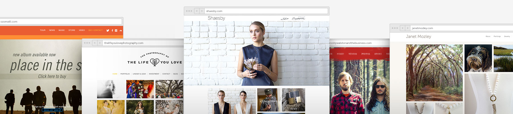 Build an artist website using SpaceCraft website templates. Online Portfolios using SpaceCraft Website Templates