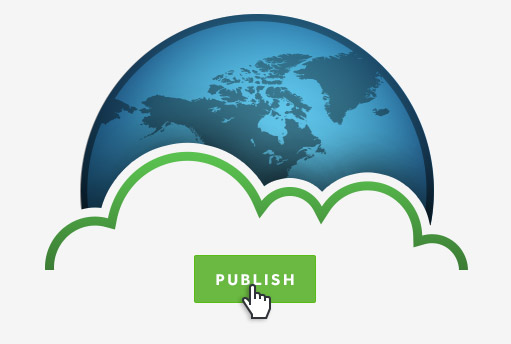 Publish new content to your SpaceCraft website by simply clicking the 'Publish' tab found on each page of the CMS. easy to use one click publishing feature