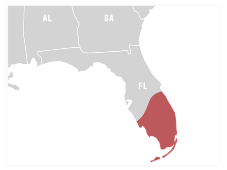 Concrete Cutting Services in Southeast Florida and the Miami, Tampa, West Palm and Ft. Lauderdale areas map-florida.png