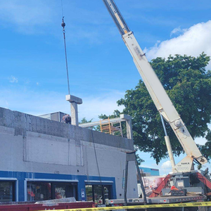 Crane Removes Cut Out Beams Crane Removes Cut Out Beams