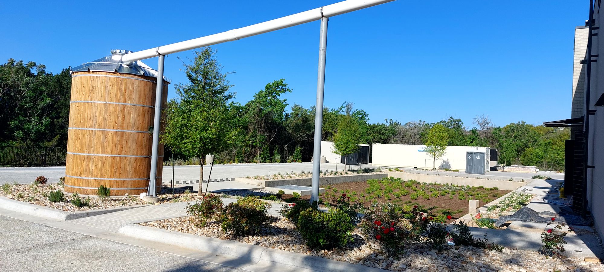 Rain garden drainage infrastructure in Bee Cave TX