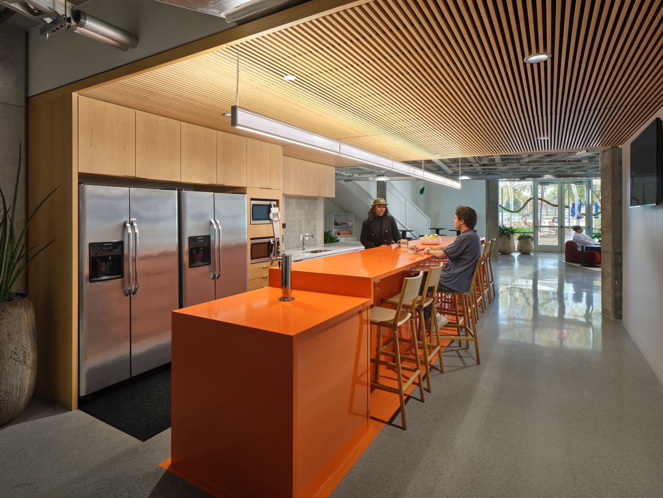 Kitchen area at Trick Hat Workway