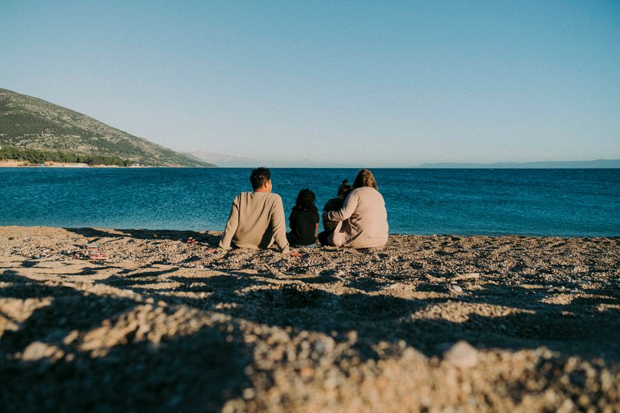 happy family beach