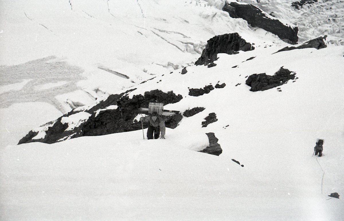 Packing above Camp 3