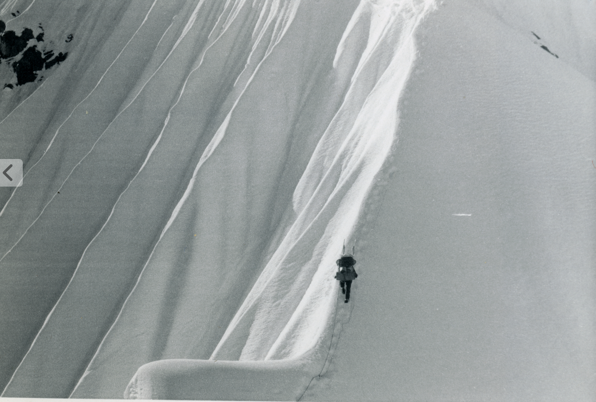 Denali "flutings"—steep ribs of hard snow